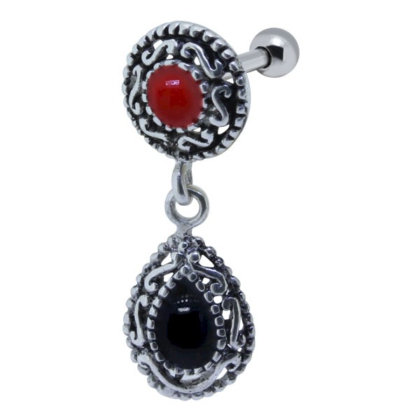 BYZANTIUM DANGLE SILVER HELIX STUD