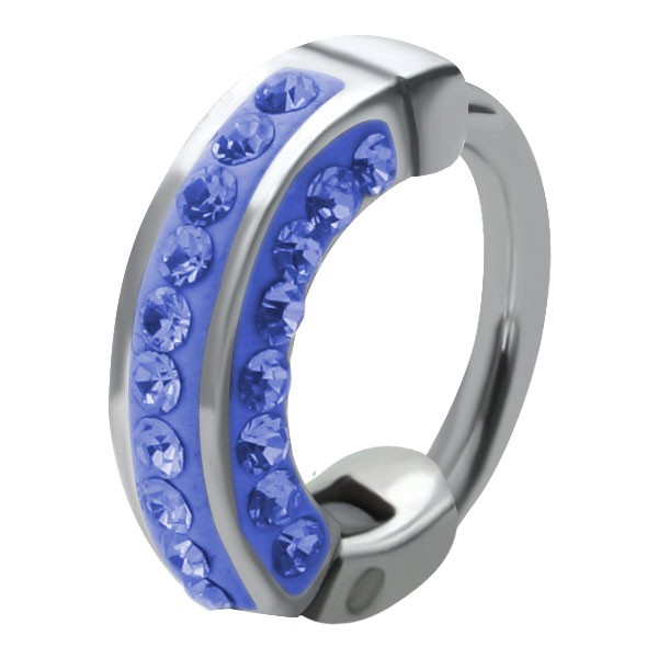 HELIX & CARTILAGE UPPER EAR RING - BLUE CRYSTALS