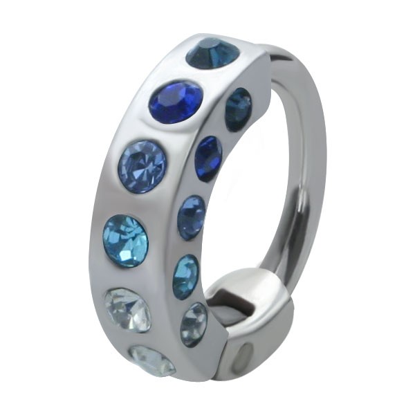 HELIX & CARTILAGE UPPER EAR RING - BLUE JEWELS