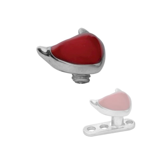RED ENAMEL DEVIL TOP/HEAD FOR DERMAL ANCHORS