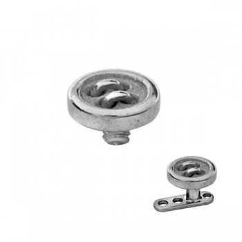 STEEL 4 HOLE BUTTON DERMAL ANCHOR REPLACEMENT TOP HEAD
