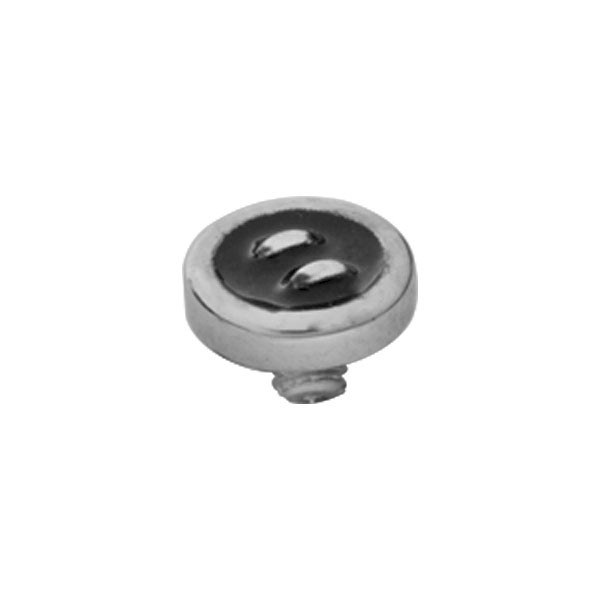 STEEL BLACK BUTTON DERMAL ANCHOR SPARE TOP