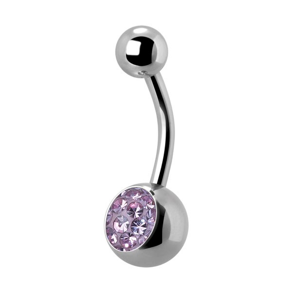 TITANIUM PINK CLUSTER NAVEL BELLY BAR