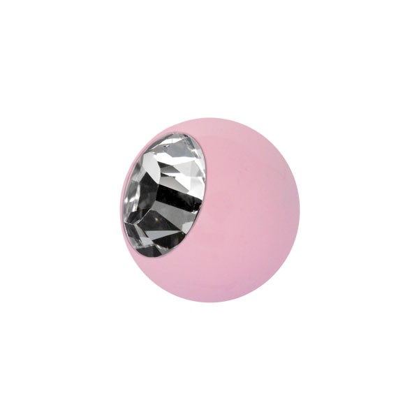 ENAMELLED STEEL BALL - PINK & CRYSTAL