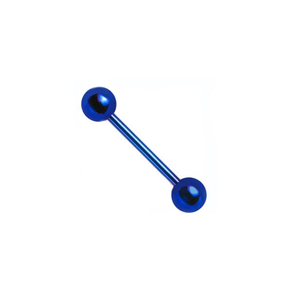 ANODISED TITANIUM PIERCING BARBELL - BLUE - 1.6mm - 4mm Ball