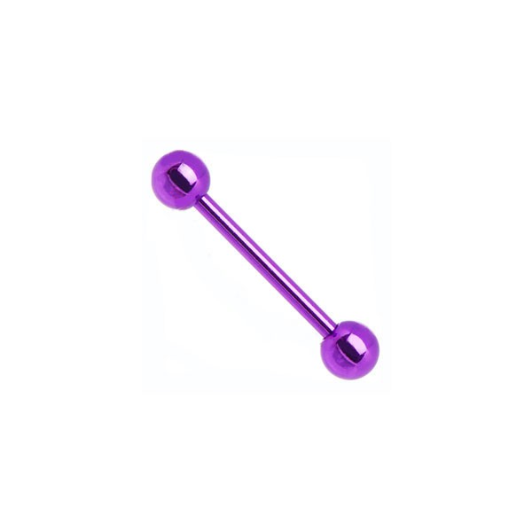 ANODISED TITANIUM PIERCING BARBELL - PURPLE- 1.6mm - 5mm Ball