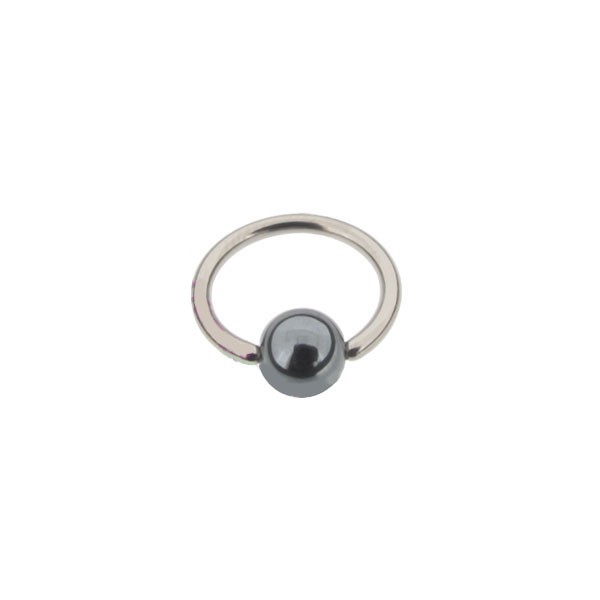 SURGICAL STEEL BCR WITH A HEMATITE BALL - 1.6mm