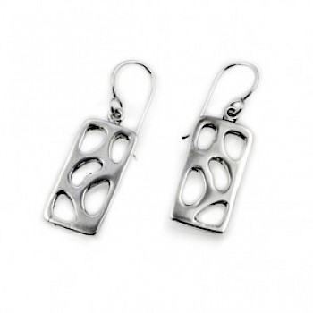 Polished Rectangle Cut-Out Ovals Earrings