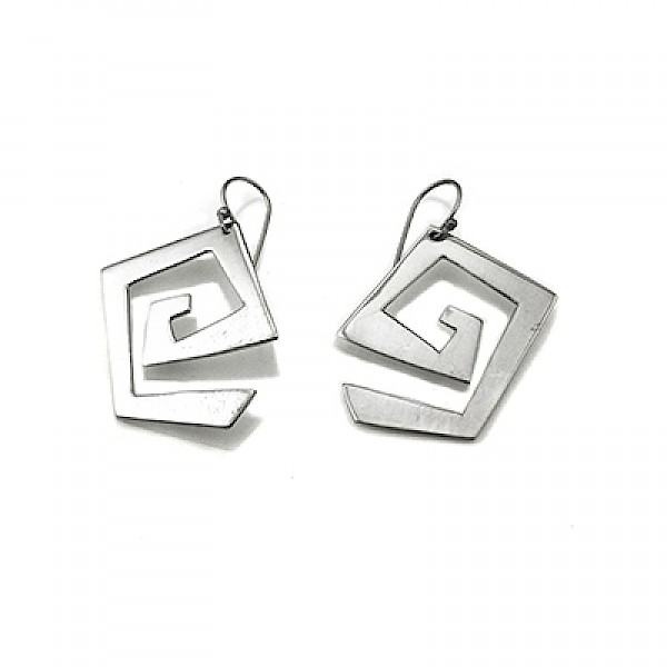 Polished Greek-Key Earrings - ES970