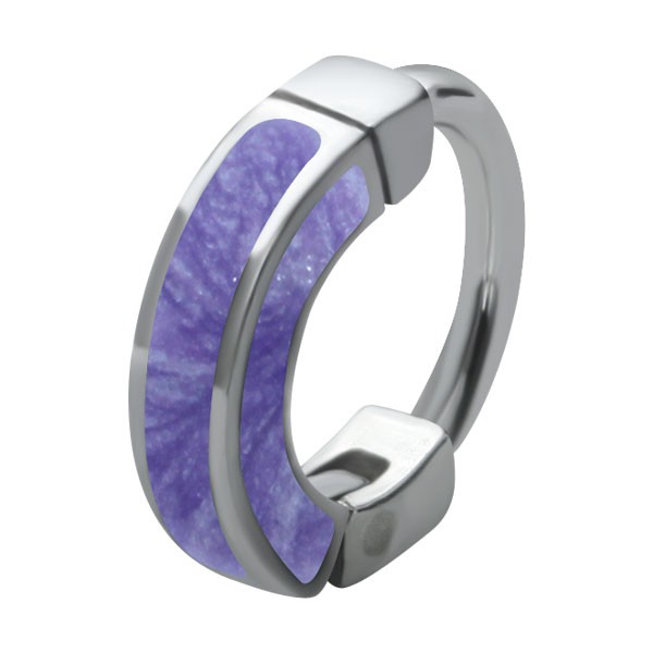 PURPLE ENAMEL UPPER EAR RING