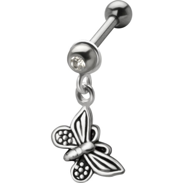 DANGLING TRAGUS & EAR STUD - BUTTERFLY
