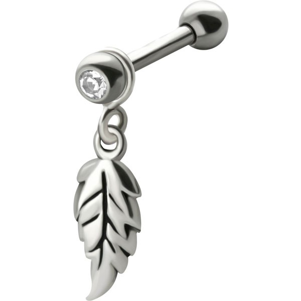 DANGLING TRAGUS & EAR STUD - LEAF