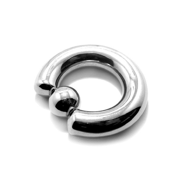 STEEL LARGE GAUGE BALL CLOSURE RING - 6mm - KLG-BCR-06