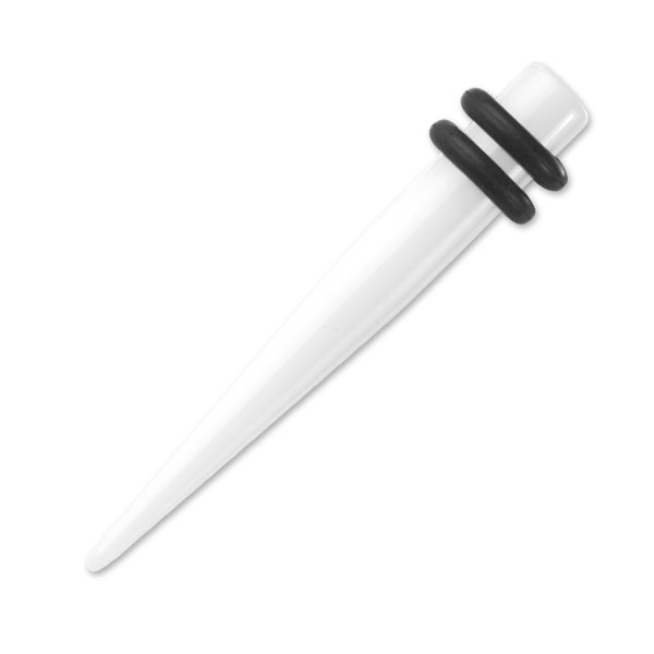 WHITE ACRYLIC EARLOBE STRETCHING EXPANDER