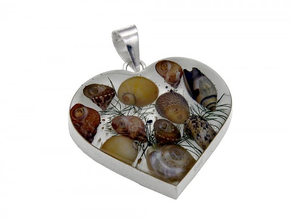 Real Shell Heart Pendant OC051