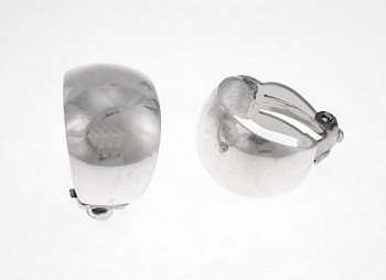 Polished Domed Hoop Clip Earrings - CLP047