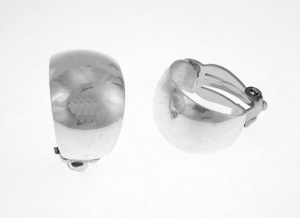 Polished Domed Hoop Clip Earrings - CLP047