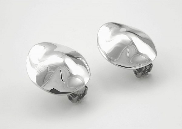 Polished Shield Clip Earrings CLP061