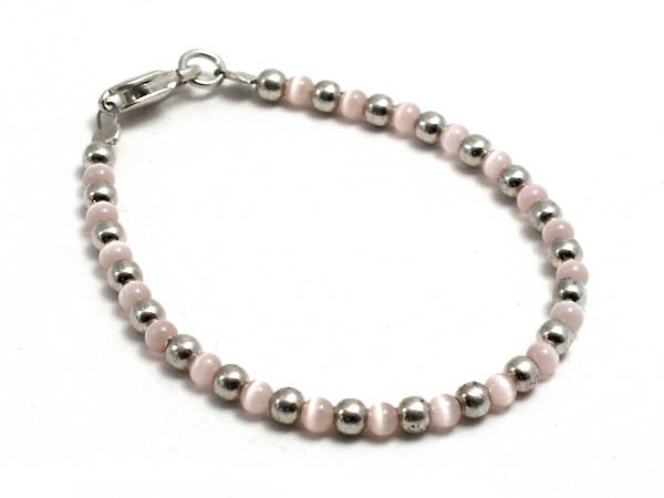Silver and Glass Bead Bracelet BY012