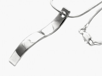 Polished Wavy Pendant 47mm Long - PT588