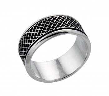 Oxidised Diamonds Spinner Ring - RG217