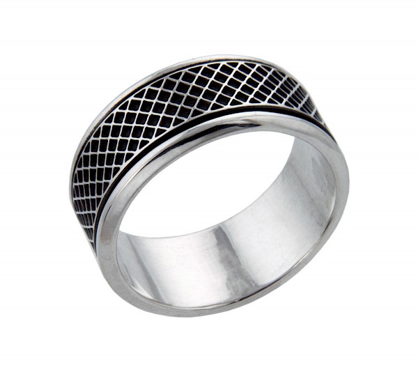 Oxidised Diamonds Spinner Ring - RG217