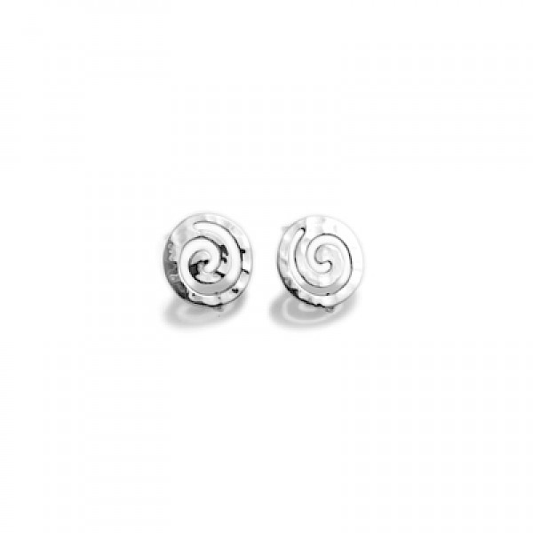 Hammered Swirl Stud Earrings - ES980