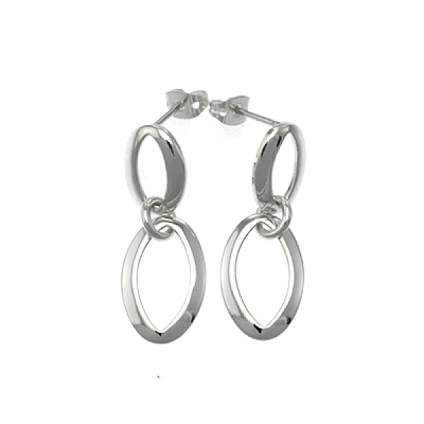 Double Ovals Polished Drop Earrings - ES990