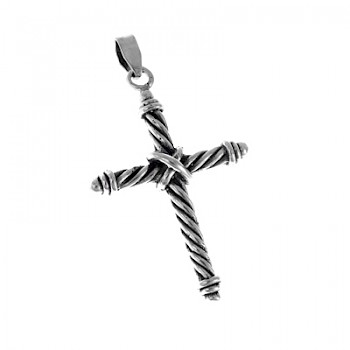 Solid Roped Cross Pendant - RN126