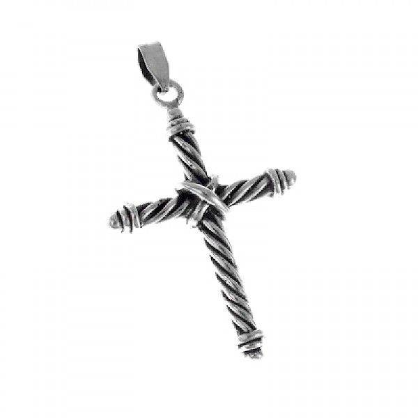 Solid Roped Cross Pendant - RN126