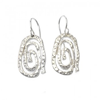 Hammered Swirl Drop Earrings - ES1001