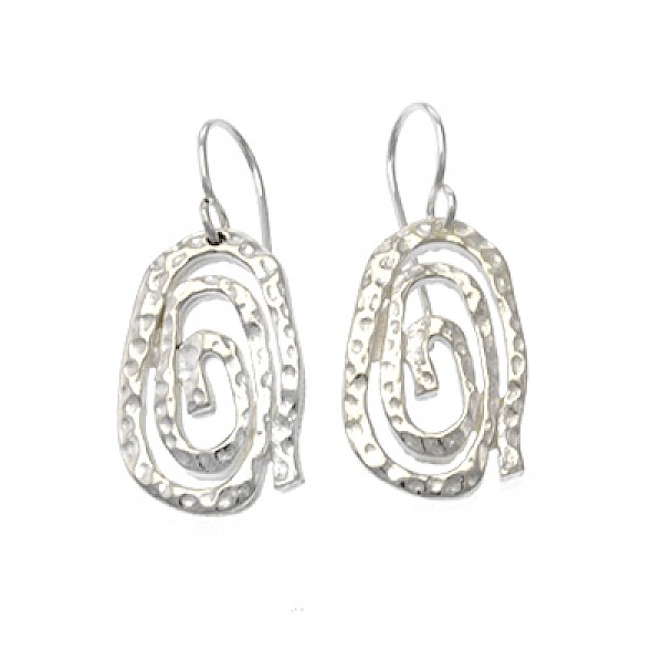 Hammered Swirl Drop Earrings - ES1001