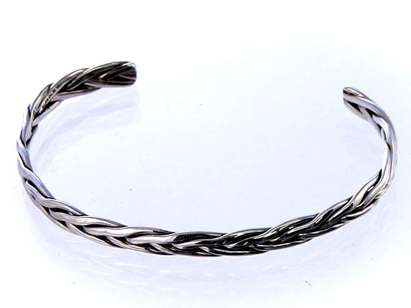 8mm Wide Heavy Ex-Large Weave Mens Bangle - UBA088A