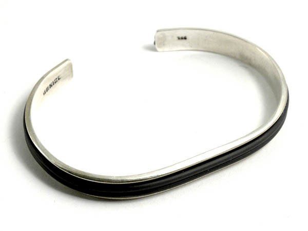 Silver & Rubber Bangle - BA101