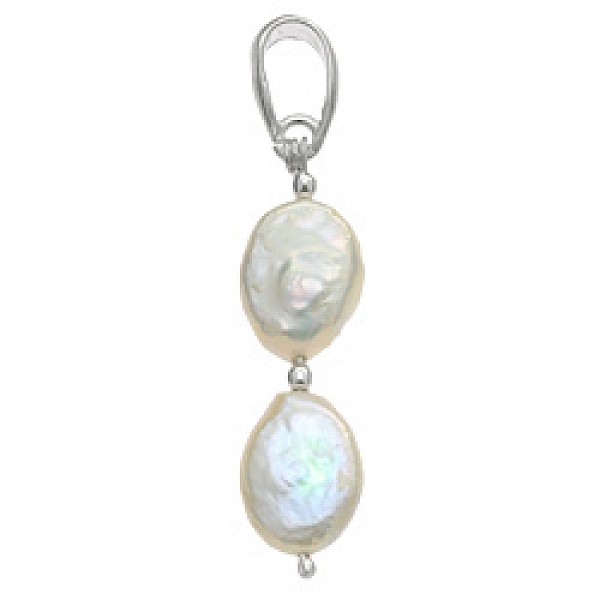 2 Piece Peach Oval & Silver Pendant - RA060