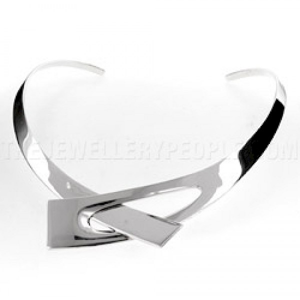 2 Piece Thread-Through Heavy Solid Silver Collar