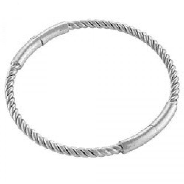 4mm Solid Silver Rope Bangle - Petite
