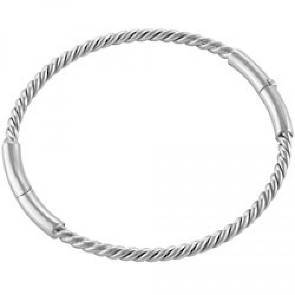 3.5mm Solid Silver Rope Bangle - Large
