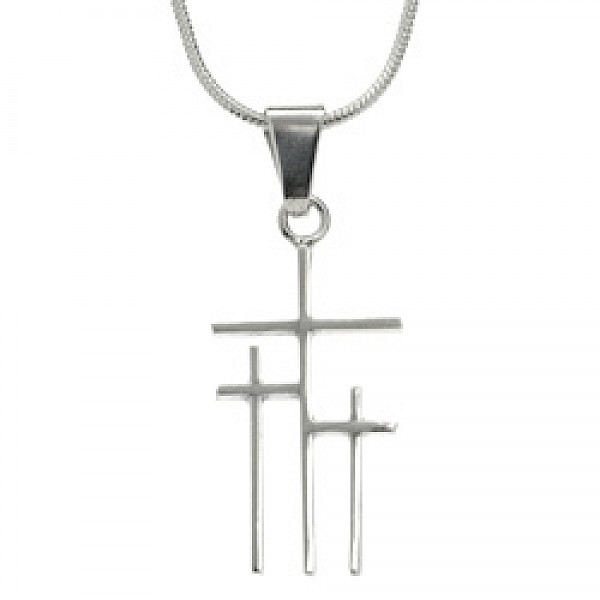 3 Crosses Silver Pendant - RN084