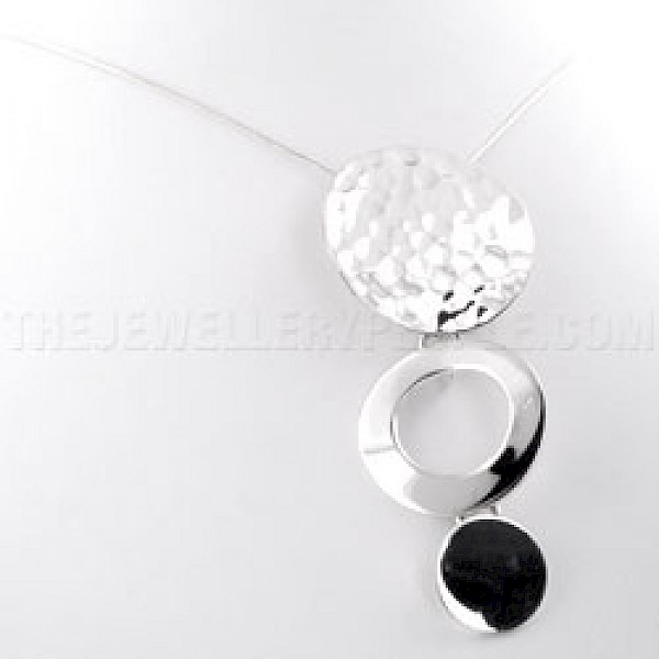 3 Piece Disk & Circle Silver Pendant - PT163