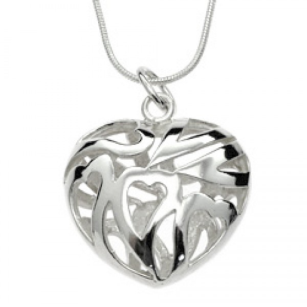 3D Love Drops Silver Pendant - PT233