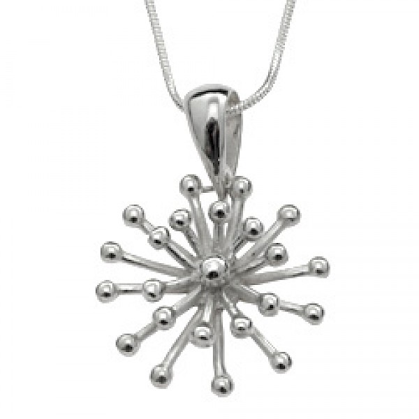 3D Snowflake Silver Pendant - PT573