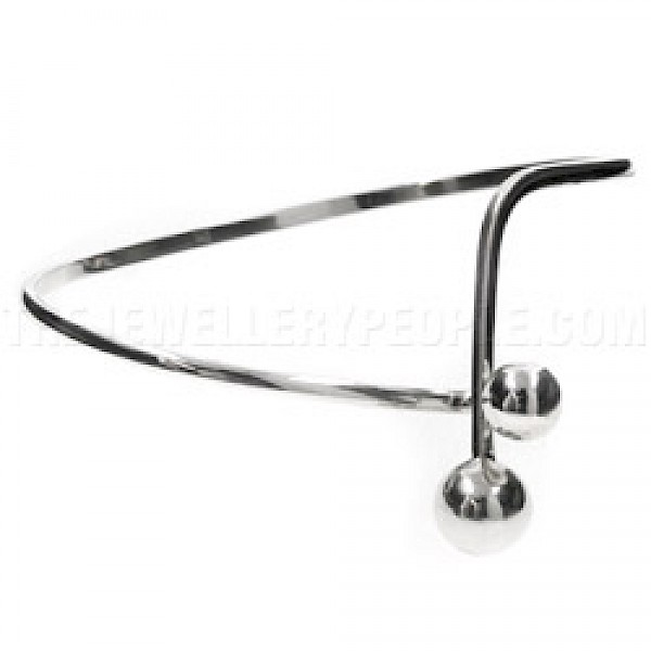 3mm Solid Silver Kissing Balls Bangle