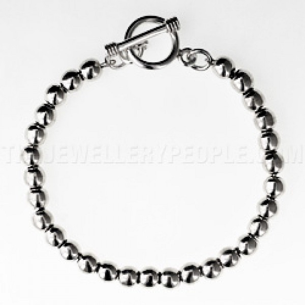 Silver Ball Bracelet - 6mm Wide