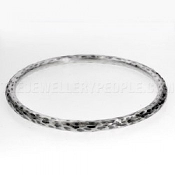 Leopard Silver Bangle - 4mm Wide