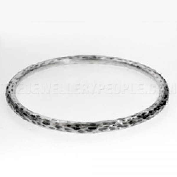 Leopard Silver Bangle - 4mm Wide