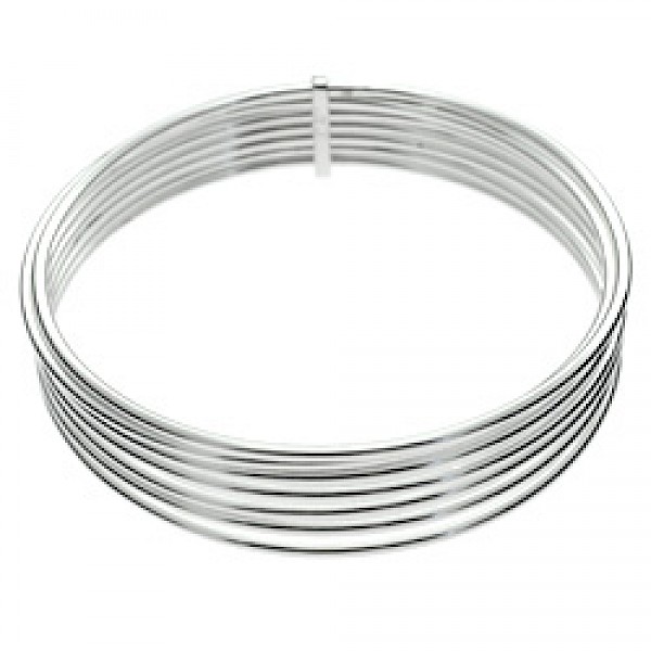 7 Piece Stacked Tubed Silver Bangle