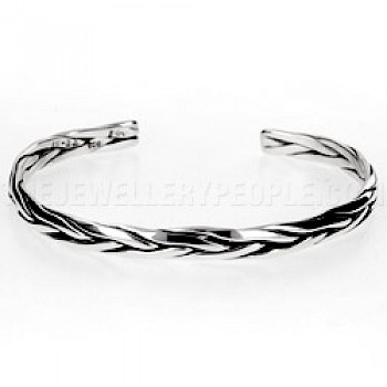 Flexible Wire Silver Bangle - 6mm Wide