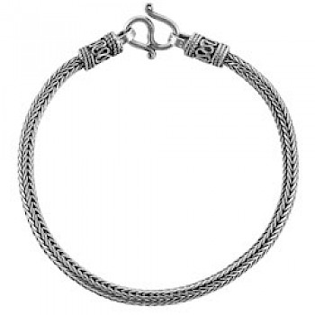 8.5" (21.5cms) Thai Chain Silver Bracelet - 4mm Wide
