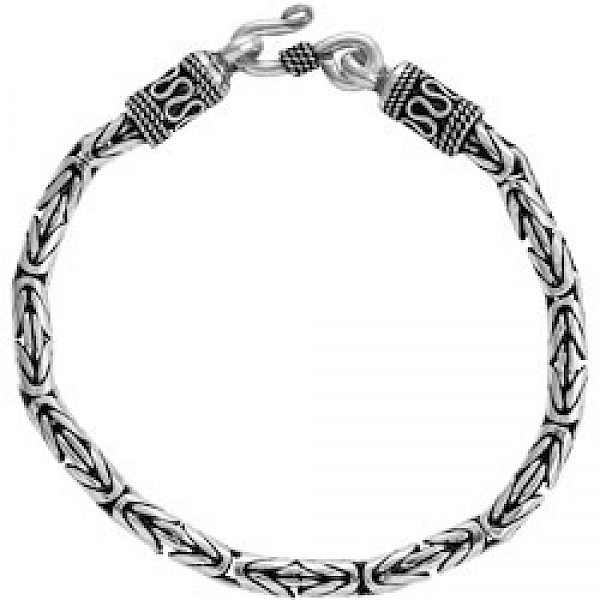 8.5" (21.5cms) Thai Silver Chain Bracelet - 4mm Wide